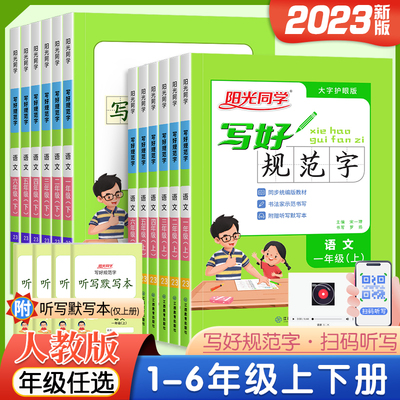 2023版陽光同學寫好規範字一年級下冊二年級三年級四年級五六年級上冊國小生字認字識字同步練習鉛筆鋼筆字書法字帖臨摹練字聽寫本