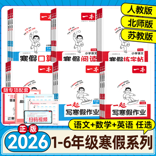 2026春新版一本一起写寒假作业一二三四五六年级语文数学英语人教版北师大苏教版小学生寒假衔接阅读口算计算练字帖同步教材练习册
