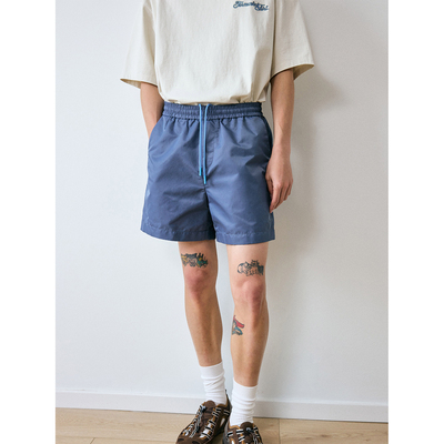 FERMENTEDSHIRT/尼龙户外运动感休闲短裤复古蓝少年感