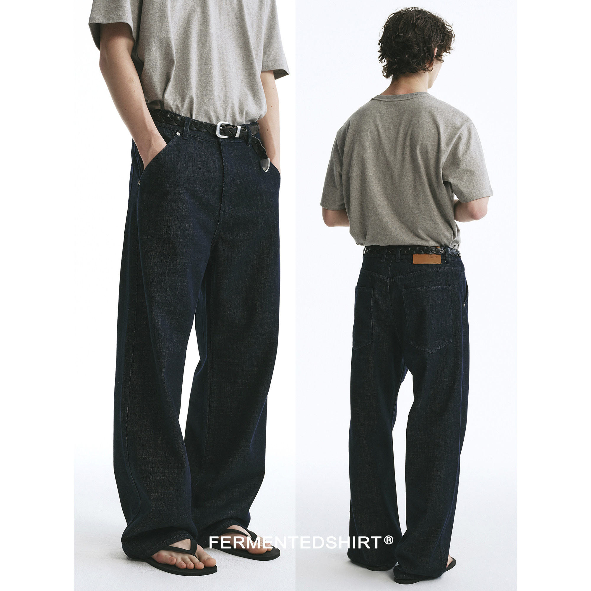 FERMENTEDSHIRT复古原牛直筒宽松牛仔裤基础百搭
