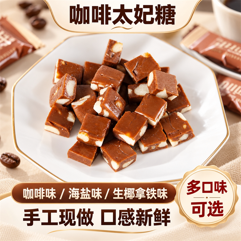 网红零食咖啡糖夏威夷果焦糖海盐太妃糖酥手工糖果酥脆糖喜糖袋装
