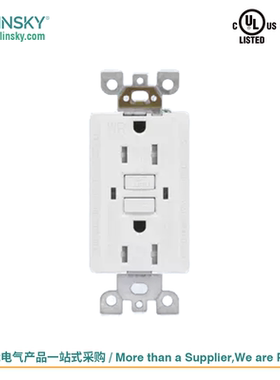 灵天LTG美标GFCI插座UL认证漏电保护插座125V台湾插座开关面板