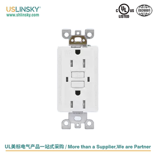 靈天LTG美標(biāo)GFCI插座UL認(rèn)證漏電保護(hù)插座125V臺(tái)灣插座開關(guān)面板