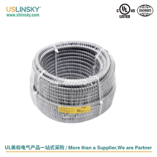 Linsky灵天UL美标金属软管可挠性波纹管镀锌钢蛇皮穿线管接头锁母