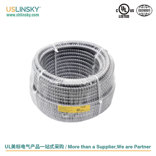Linsky灵天UL美标金属软管可挠性波纹管镀锌钢蛇皮穿线管接头锁母