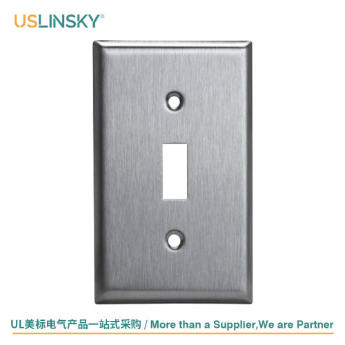 USLINSKY灵天美标ETL认证不锈钢单开开关金属面板WTS-01SS