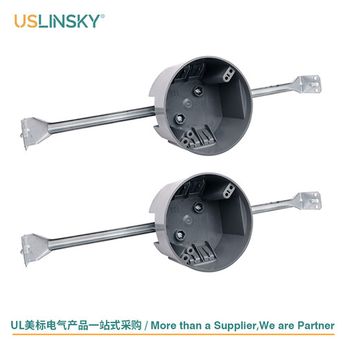 USLINSKY美标接线盒ETL认证PPO塑料天花板盒带支架APB06N