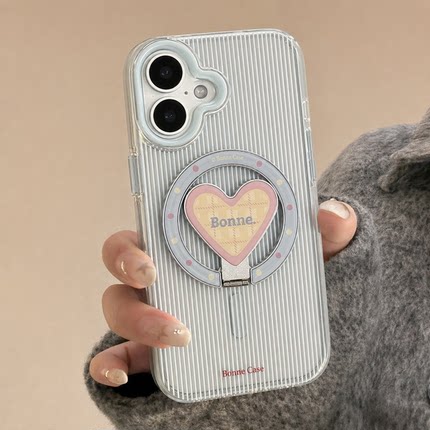 塔下手机壳 韩系简约iPhone17promax手机壳少女心15适用苹果16爱心磁吸支架14软