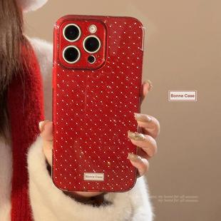 红色波点适用iphone16手机壳苹果15promax秋冬闪粉14简约13防摔17