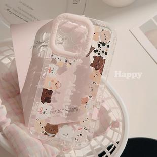可爱小动物iphone15promax适用苹果14手机壳16卡通13透明