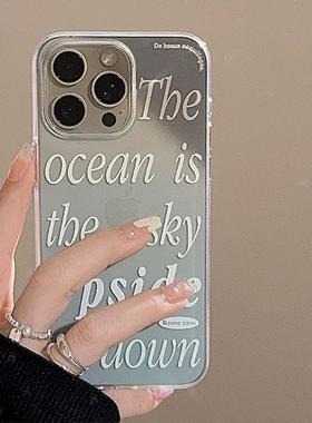 简约ins个性英文适用iphone15pro max苹果16手机壳14高级11透明17