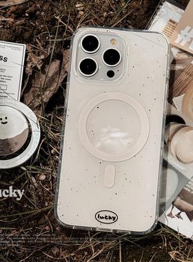 双层imd苹果16手机壳17磁吸支架iphone15pro max墨点椰子12适用13