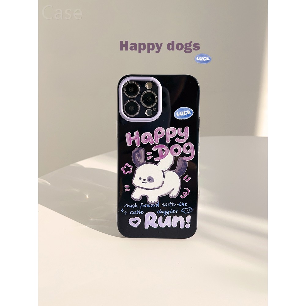 暗黑风甜酷ins可爱小煤球狗狗适用16苹果17ProMax手机壳iPhone16全包14新款12Pro软13Promax防摔保护套plus女