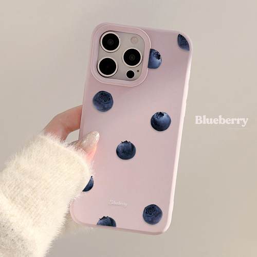 适用iPhone17pro苹果韩系蓝莓16pro max新款iPhone15软壳