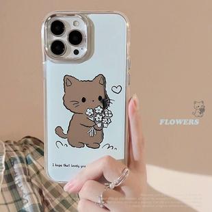 送花小猫咪iphone17苹果手机壳16promax镜面11软萌12适用15原创硬