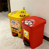海绵宝宝马里奥厨房垃圾桶家用ins风大容量卫生间客厅高颜值卧室