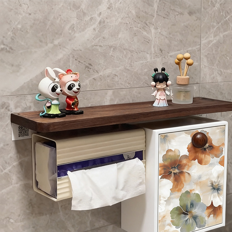 中古风卫生间马桶侧边置物架收纳柜纸巾盒浴室储物架子厕所卷纸架,家庭/个人清洁工具,浴室角架/置物架,淘宝优惠券,粉丝福利购,淘宝优惠卷