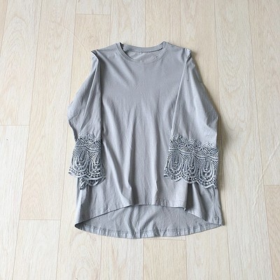 女装日单孤品圆领套头纯色长袖拼接镂空简约休闲百搭女夏季衬衫