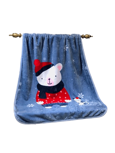 新品 冬季 婴儿童毛毯小被子双层加厚加绒幼儿园午休法兰绒沙发盖毯