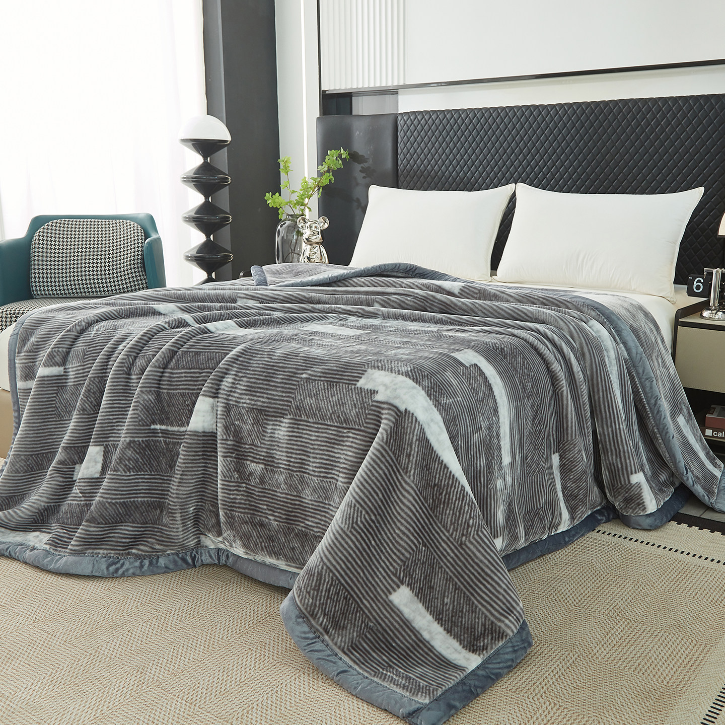 9斤毛毯被子秋冬季用加厚双人盖云毯双层铺床垫拉舍尔珊瑚绒保暖