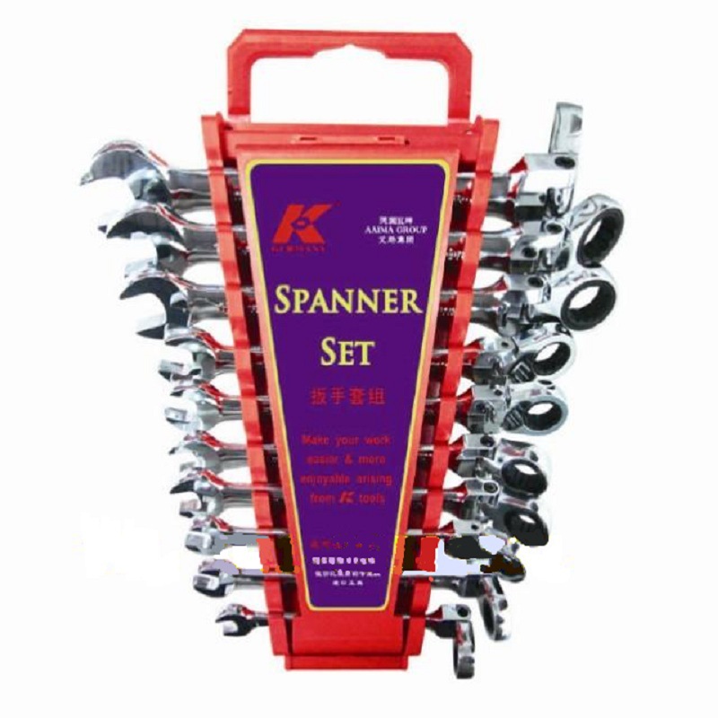 德国K牌0108DSBX-8/10活动头双向棘轮梅开两用快速扳手8-10件套