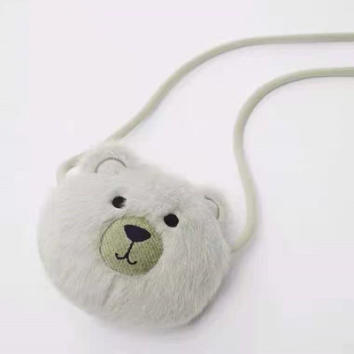 斜挎包灰绿色脸形卡通可爱卖萌