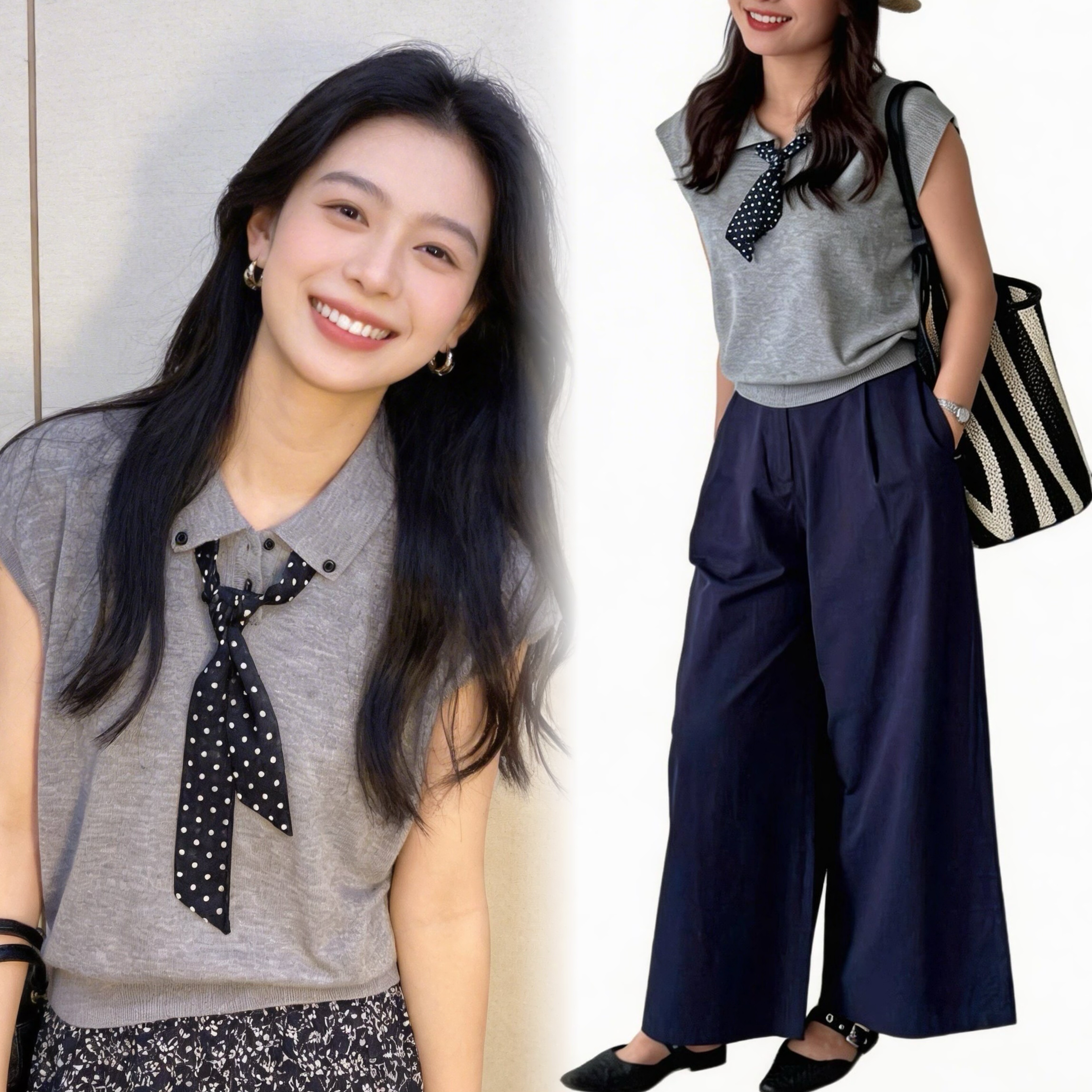 断码 专柜定制2026夏季时尚百搭宽松显瘦针织衫女短袖上衣配丝巾