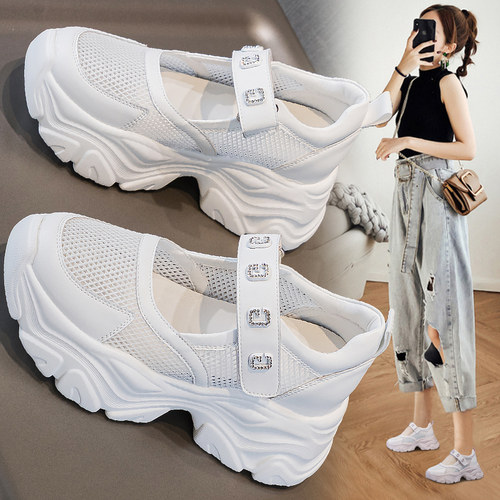 老爹鞋女休闲厚底包头小白鞋