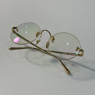 琳达·法罗 (Linda Farrow)素颜眼镜金边半圆框金丝眼镜原宿男女