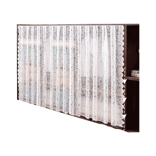 书架防尘隐私帘蕾丝帘自粘贴柜子隔断遮丑鞋柜置物架免钉厨房纱帘