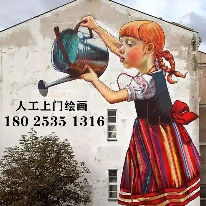 上门手绘创意墙绘深圳广州外墙大型涂鸦壁画民俗乡村文化墙墙绘