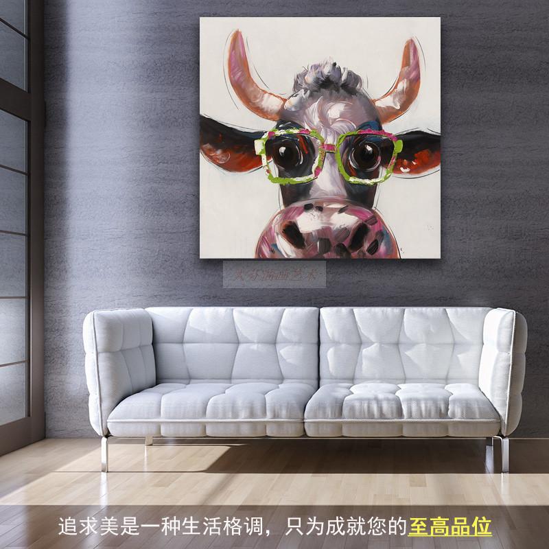 新中式动物手绘油画  现代家居时尚装饰画餐厅书房挂画走廊壁画图片