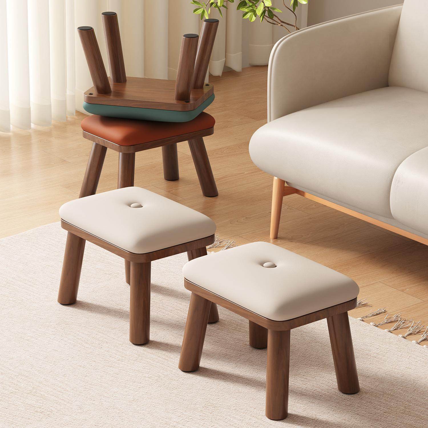 小凳子家用矮凳坐凳实木结实舒适久坐现代简约沙发软包板凳换鞋凳,住宅家具,矮凳,淘宝优惠券,粉丝福利购,淘宝优惠卷