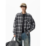 潮流百搭格子长袖衬衫A425-C2788-控78面料50%人棉5%氨纶45%涤纶，男装衬衫，电商A425