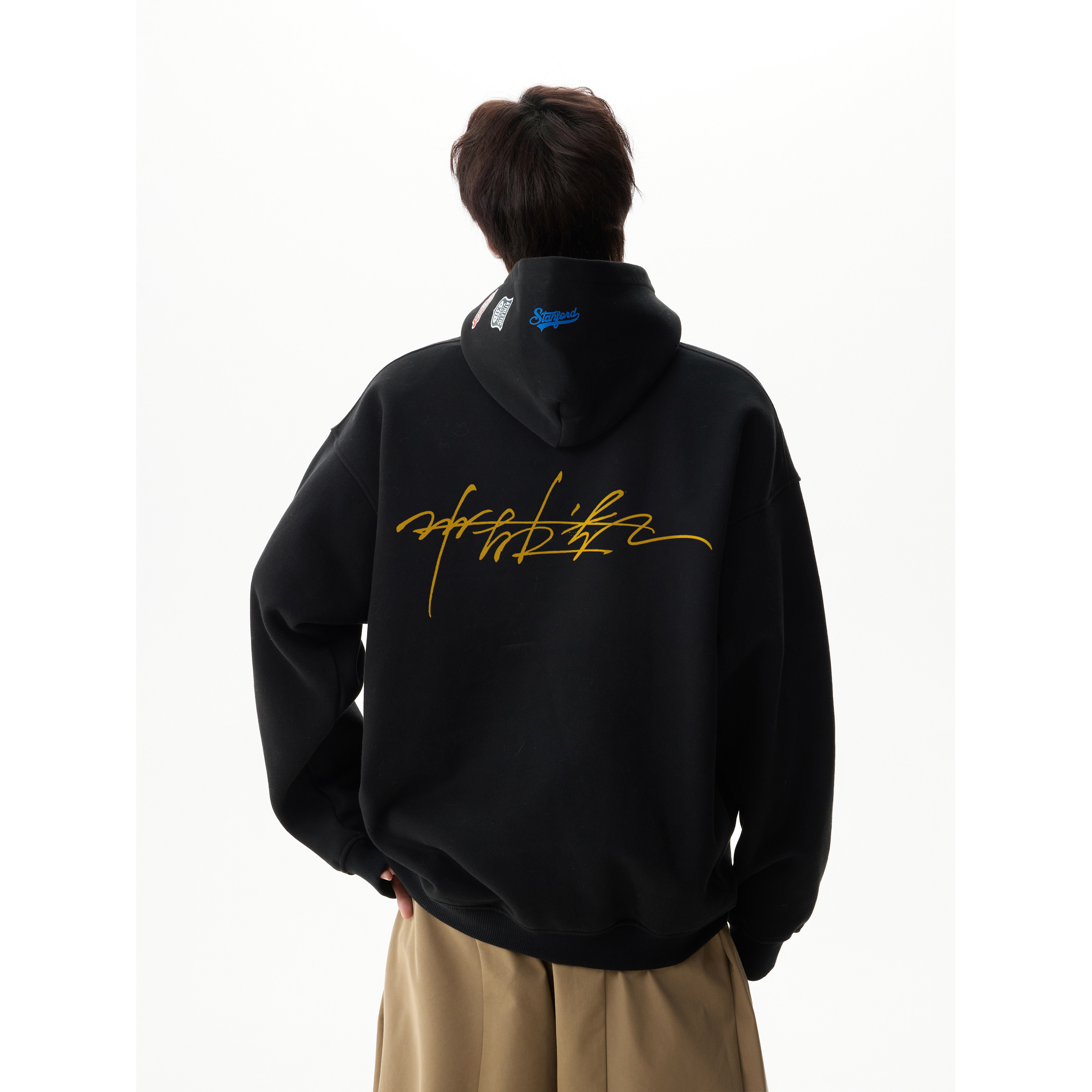 潮流字母排版连帽卫衣A425-Q4273-P65控78面料65%%棉35%聚酯,男装卫衣,电商A425