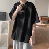 潮流哥特字母两点圆领短袖T恤A425-T5356-P45控59面料棉，男装T恤，电商A425