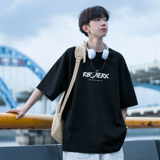 简约字母指南针图案短袖T恤A425-T3516-P28控38面料棉，男装T恤，电商A425