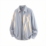 百搭小清新条纹长袖衬衫A425-C119-P45控68面料聚酯，男装衬衫，电商A425