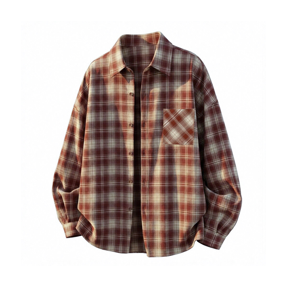 格纹长袖衬衫A425-C2788-P55控78面料50%粘胶纤维5%氨纶45%涤纶，男装衬衫，电商A425