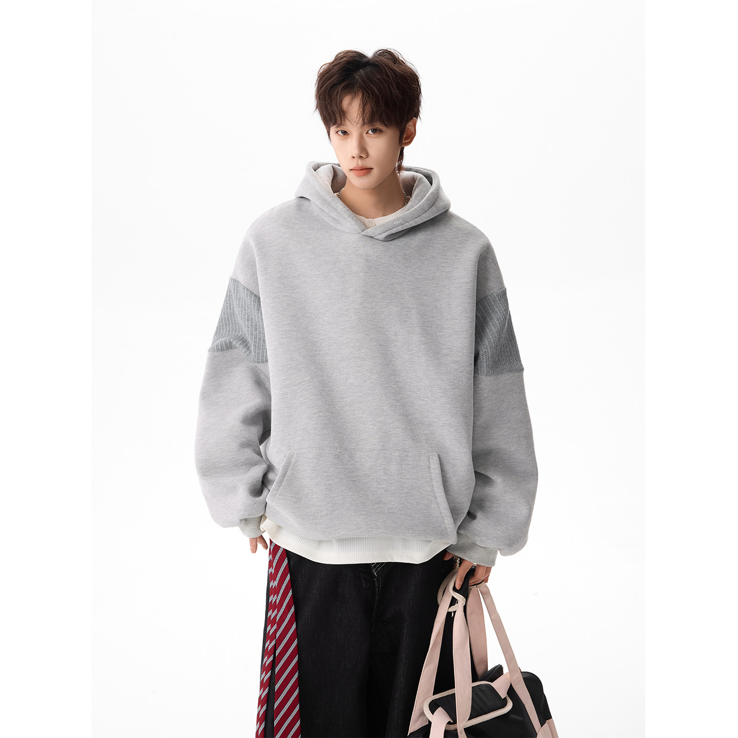 潮流百搭拼接连帽卫衣A425-Y3015-P88控108面料50%棉50%聚酯,男装卫衣,电商A425