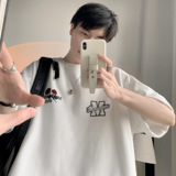 玫瑰花印花圆领短袖T恤A425-T1320-P38控48，男装T恤，电商A425