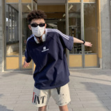 潮流插肩条纹圆领短袖T恤A425-T5145-P45控59面料棉，男装T恤，电商A425