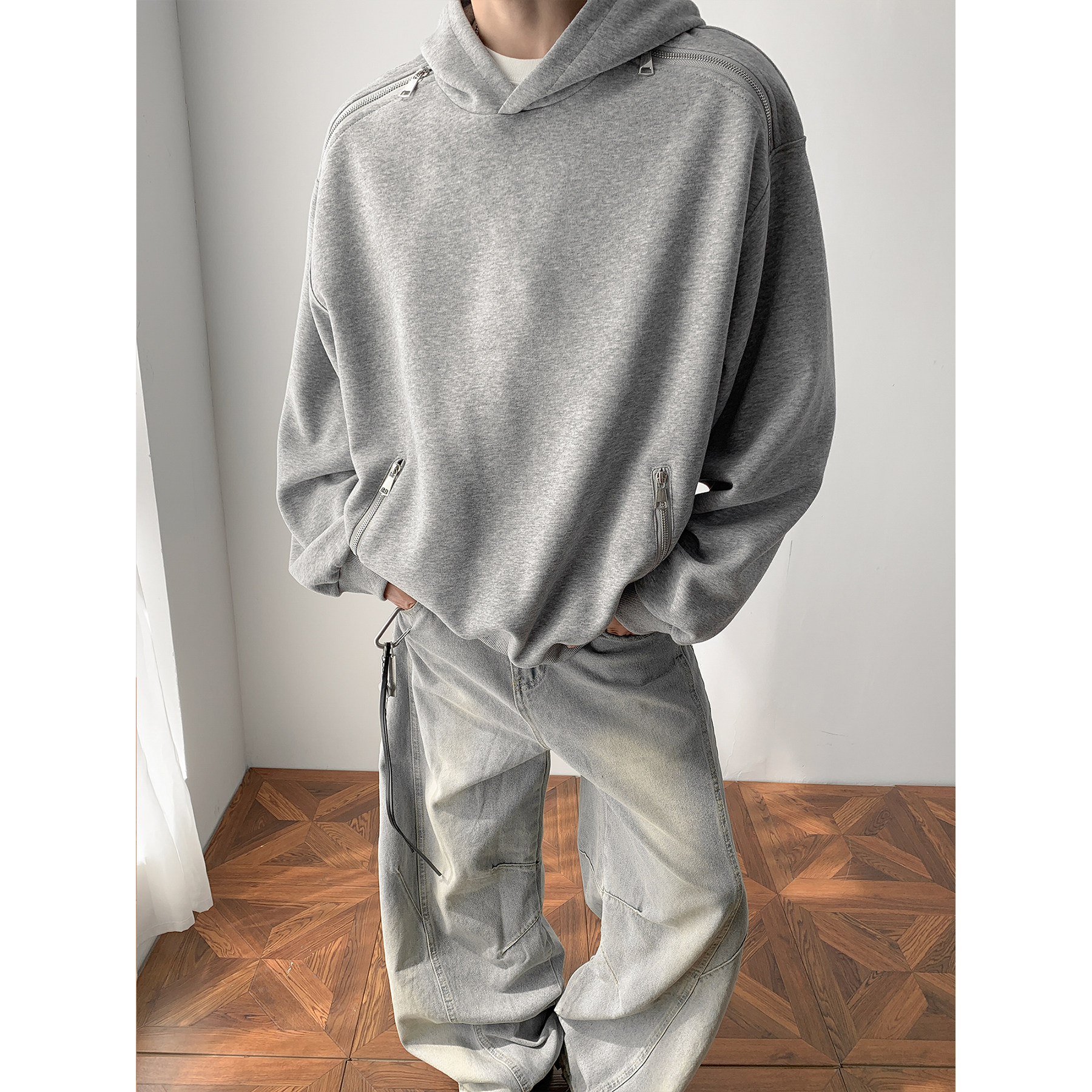 潮流金属拉链连帽卫衣A425-Y3025-P98控118面料棉,男装卫衣,电商A425