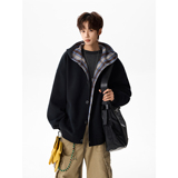 拼接格子连帽卫衣开衫A425-Y2972-控138面料65%棉35%聚酯，男装卫衣，电商A425