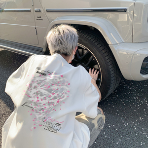 潮流龙卷风花卉字母排版短袖T恤A425-T4166-P35控48面料100%棉图片