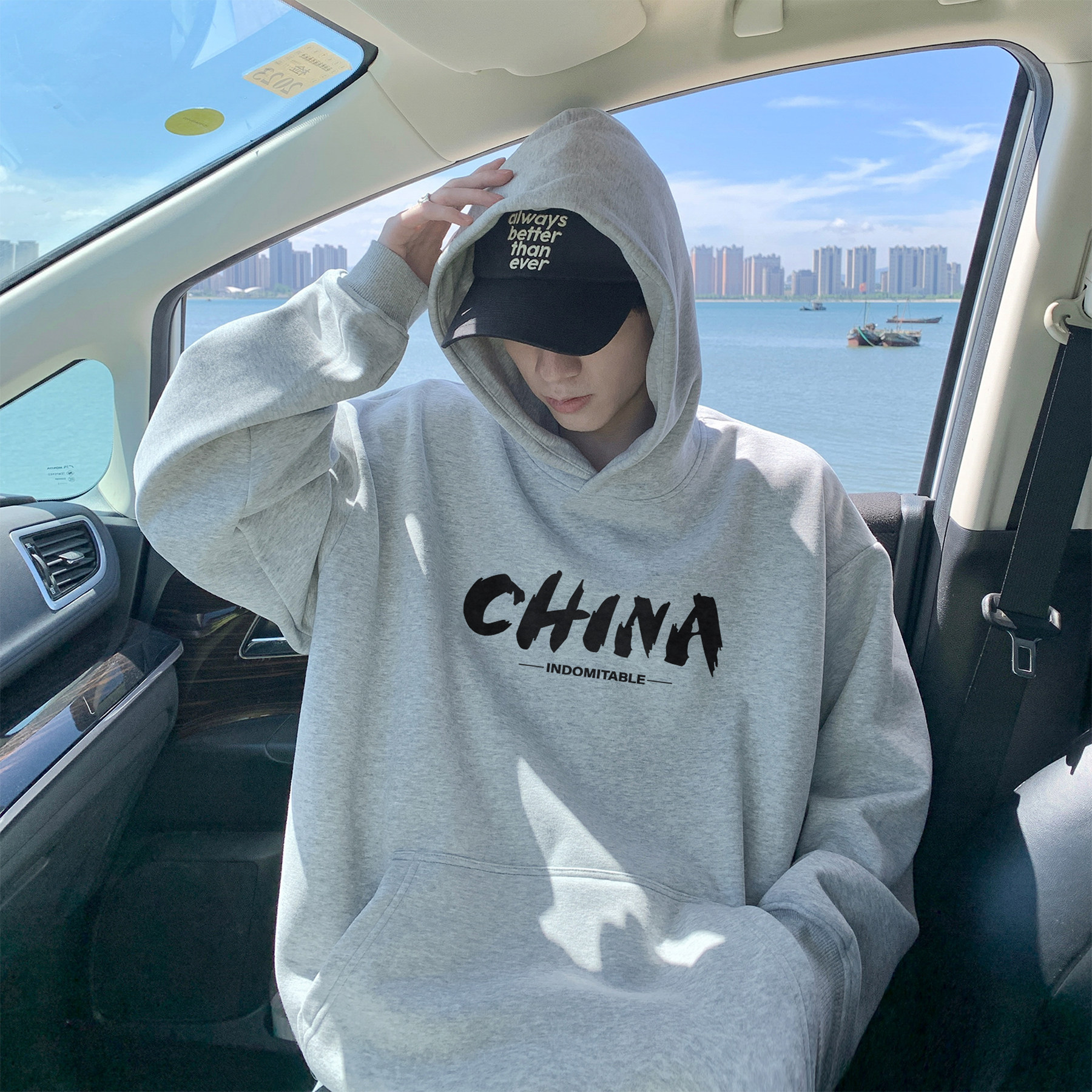 潮流字母连帽卫衣A425-Q4241-P65控78面料65%%棉35%聚酯,男装卫衣,电商A425