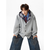 拼接格子连帽卫衣开衫A425-Y2972-控138面料65%棉35%聚酯，男装卫衣，电商A425