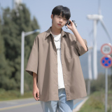 日系简约纯色衬衫A425-C2706-P48控58面料棉，男装衬衫，电商A425