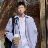 百搭小清新条纹长袖衬衫A425-C119-P55控68面料聚酯，男装衬衫，电商A425