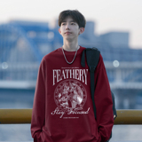潮流素描罗马图案长袖圆领T恤男A425-D3619-P38控48面料棉，男装T恤，电商A425